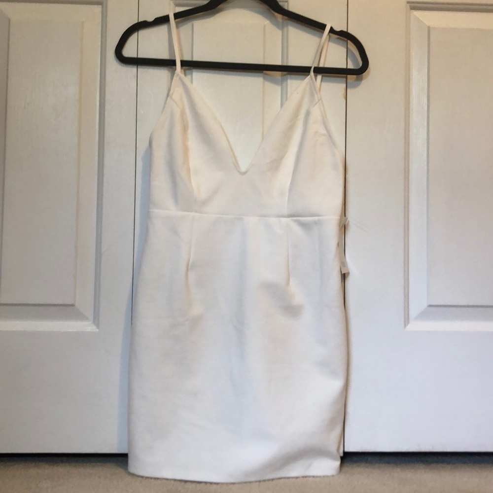 White v neck mini dress!